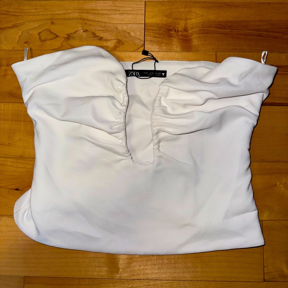 ZARA- white strapless top size small